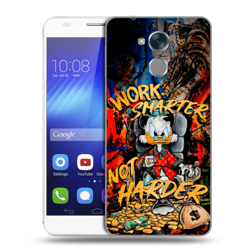 Пластиковый чехол на Huawei Honor 6C с принтом Дональд Дак Деньги