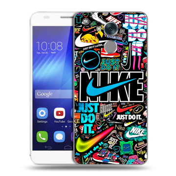 Пластиковый чехол на Huawei Honor 6C с принтом найк nike черный