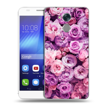 Пластиковый чехол на Huawei Honor 6C с принтом лавандовые розы