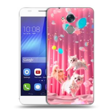 Пластиковый чехол на Huawei Honor 6C с принтом милые котики