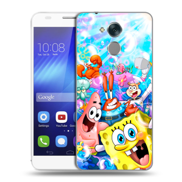 Пластиковый чехол на Huawei Honor 6C с принтом спанчбоб спанч боб