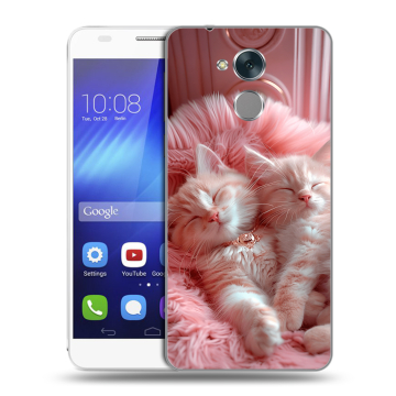 Пластиковый чехол на Huawei Honor 6C с принтом котята котики