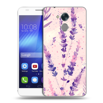Пластиковый чехол на Huawei Honor 6C с принтом цветы лаванда