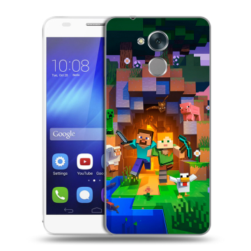 Пластиковый чехол на Huawei Honor 6C с принтом Майнкрафт Minecraft