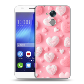 Пластиковый чехол на Huawei Honor 6C с принтом Сердечки