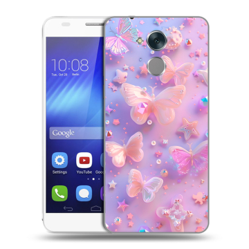 Пластиковый чехол на Huawei Honor 6C с принтом Бабочки