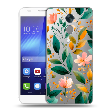 Пластиковый чехол на Huawei Honor 6C с принтом Цветы паттерн