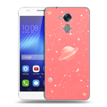 Пластиковый чехол на Huawei Honor 6C с принтом Розовый космос