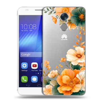 Пластиковый чехол на Huawei Honor 6C с принтом Цветы принт