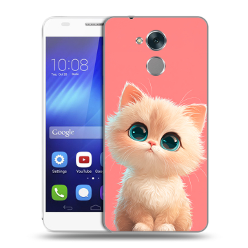 Пластиковый чехол на Huawei Honor 6C с принтом Розовый котенок