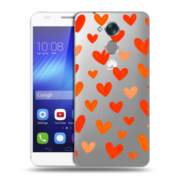 Пластиковый чехол на Huawei Honor 6C с принтом Сердечки