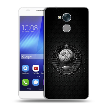 Пластиковый чехол на Huawei Honor 6C с принтом Герб Флаг СССР