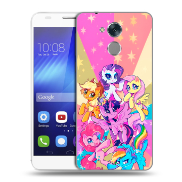 Пластиковый чехол на Huawei Honor 6C с принтом My little pony Дружба чудо