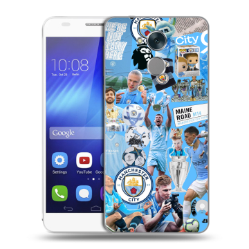 Пластиковый чехол на Huawei Honor 6C с принтом Man City Манчестер Сити