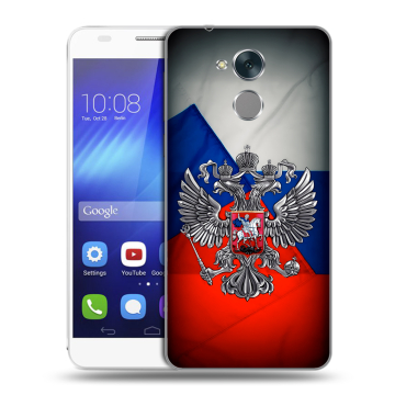 Пластиковый чехол на Huawei Honor 6C с принтом Флаг России