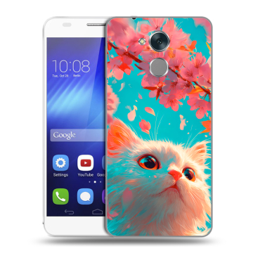 Пластиковый чехол на Huawei Honor 6C с принтом Красивый кот