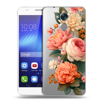 Пластиковый чехол на Huawei Honor 6C с принтом цветы