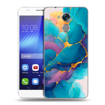 Пластиковый чехол на Huawei Honor 6C с принтом Мрамор блестки