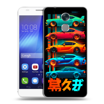 Пластиковый чехол на Huawei Honor 6C с принтом машины тачки