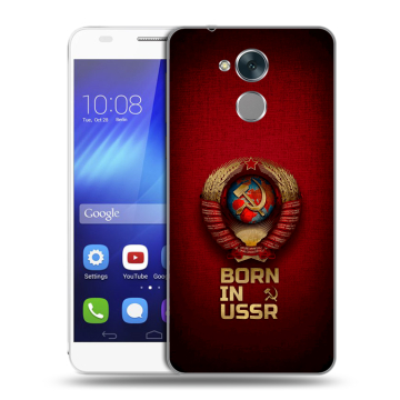 Пластиковый чехол на Huawei Honor 6C с принтом Флаг Герб СССР