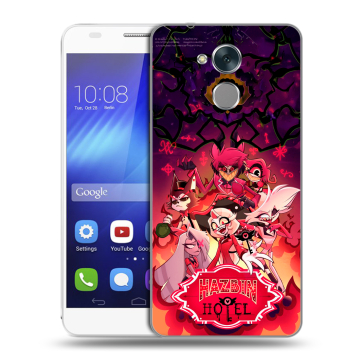 Пластиковый чехол на Huawei Honor 6C с принтом Hazbin Hotel Отель Хазбин