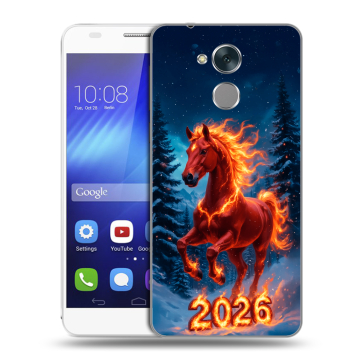 Пластиковый чехол на Huawei Honor 6C с принтом Новый год коня