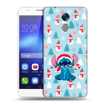 Пластиковый чехол на Huawei Honor 6C с принтом Стич Новый год