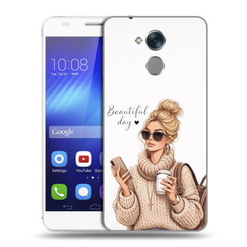 Пластиковый чехол на Huawei Honor 6C с принтом женский