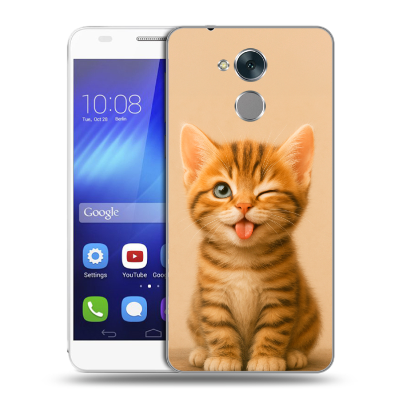 Пластиковый чехол на Huawei Honor 6C с принтом котенок Пластиковый чехол на Huawei Honor 6C с принтом котенок