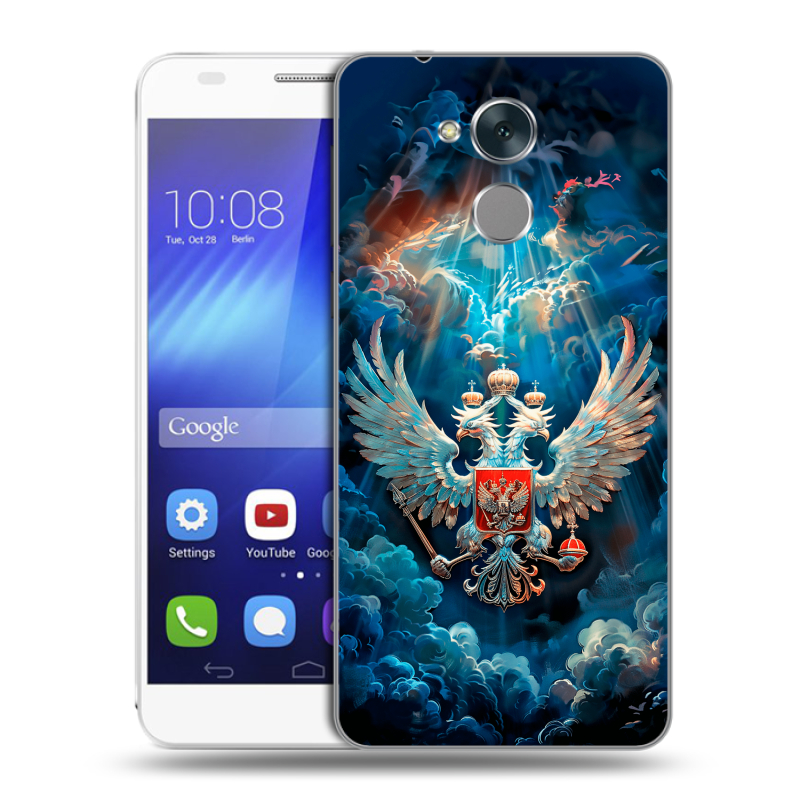 Пластиковый чехол на Huawei Honor 6C с принтом Герб флаг России Пластиковый чехол на Huawei Honor 6C с принтом Герб флаг России