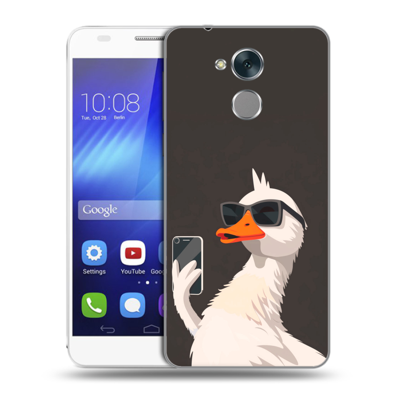 Пластиковый чехол на Huawei Honor 6C с принтом утка в очках Пластиковый чехол на Huawei Honor 6C с принтом утка в очках