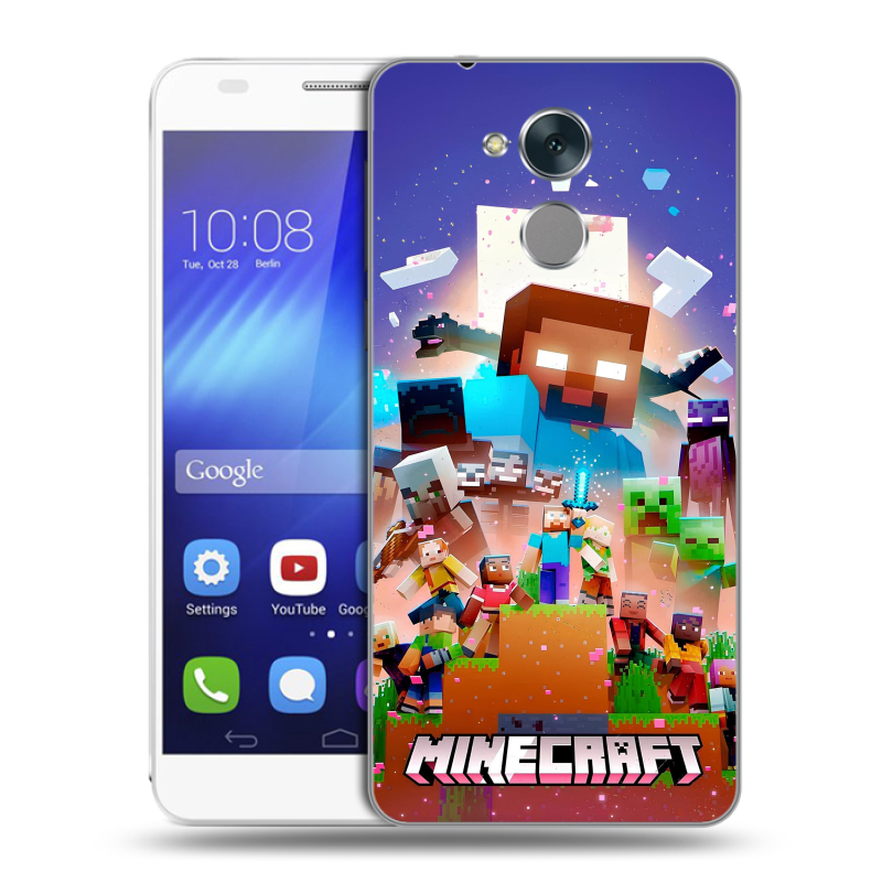 Пластиковый чехол на Huawei Honor 6C с принтом Майнкрафт Minecraft Пластиковый чехол на Huawei Honor 6C с принтом Майнкрафт Minecraft
