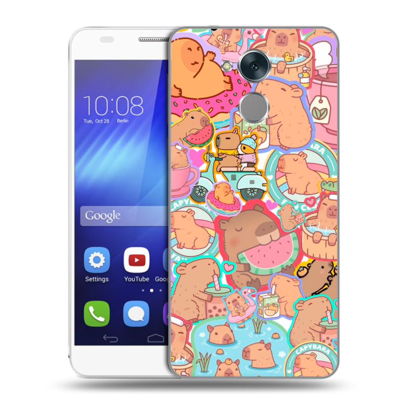 Пластиковый чехол на Huawei Honor 6C с принтом капибары Пластиковый чехол на Huawei Honor 6C с принтом капибары