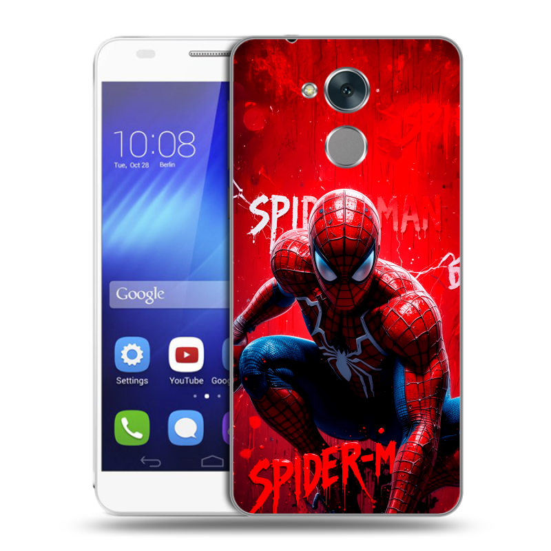 Пластиковый чехол на Huawei Honor 6C с принтом Spiderman Человек паук Пластиковый чехол на Huawei Honor 6C с принтом Spiderman Человек паук