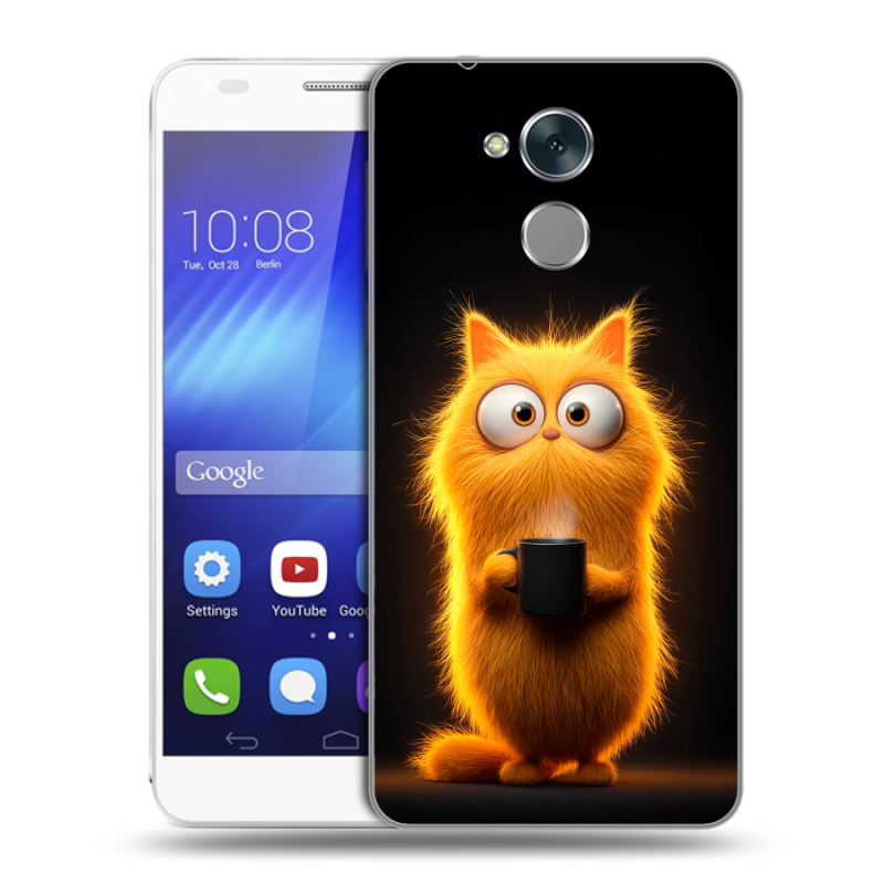 Пластиковый чехол на Huawei Honor 6C с принтом Смешной кот Пластиковый чехол на Huawei Honor 6C с принтом Смешной кот