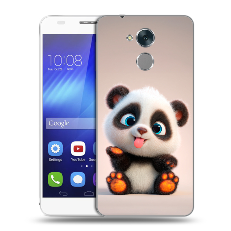 Пластиковый чехол на Huawei Honor 6C с принтом милая панда Пластиковый чехол на Huawei Honor 6C с принтом милая панда