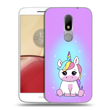 Силиконовый чехол на Lenovo Moto M с принтом Единорог
