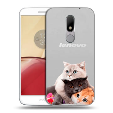 Силиконовый чехол на Lenovo Moto M с принтом Кошки