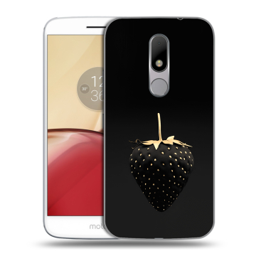 Силиконовый чехол на Lenovo Moto M с принтом Черная клубника