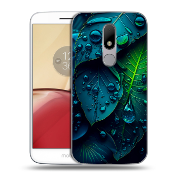Силиконовый чехол на Lenovo Moto M с принтом Листья