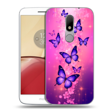 Силиконовый чехол на Lenovo Moto M с принтом Бабочки Силиконовый чехол на Lenovo Moto M с принтом Бабочки