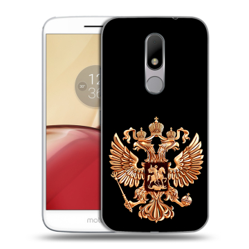 Силиконовый чехол на Lenovo Moto M с принтом Герб России золотой