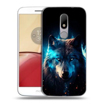 Силиконовый чехол на Lenovo Moto M с принтом Волк ночной Силиконовый чехол на Lenovo Moto M с принтом Волк ночной