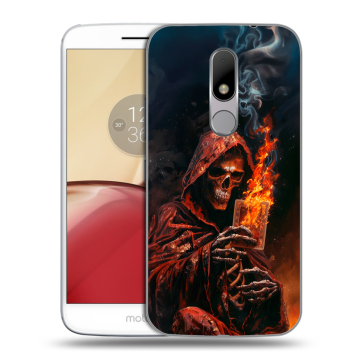 Силиконовый чехол на Lenovo Moto M с принтом Скелет и карты Силиконовый чехол на Lenovo Moto M с принтом Скелет и карты