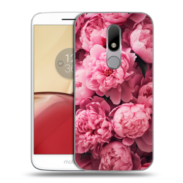 Силиконовый чехол на Lenovo Moto M с принтом цветы пионы Силиконовый чехол на Lenovo Moto M с принтом цветы пионы