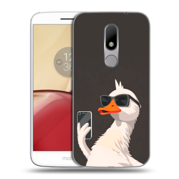 Силиконовый чехол на Lenovo Moto M с принтом утка в очках Силиконовый чехол на Lenovo Moto M с принтом утка в очках