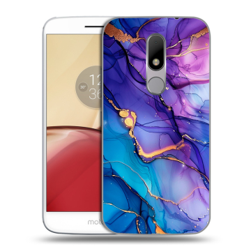 Силиконовый чехол на Lenovo Moto M с принтом синий мрамор Силиконовый чехол на Lenovo Moto M с принтом синий мрамор