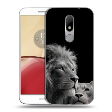 Силиконовый чехол на Lenovo Moto M с принтом Лев кошки