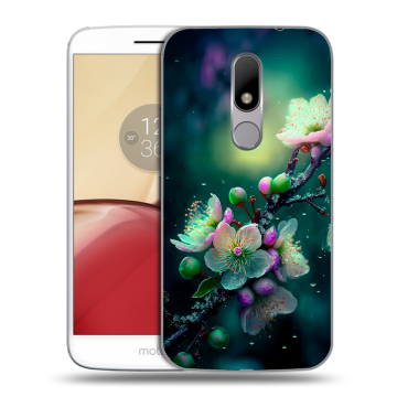 Силиконовый чехол на Lenovo Moto M с принтом Цветы и мрамор Силиконовый чехол на Lenovo Moto M с принтом Цветы и мрамор