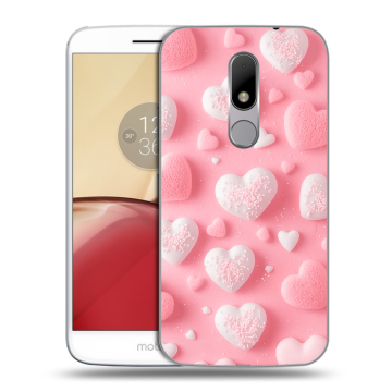Силиконовый чехол на Lenovo Moto M с принтом Сердечки Силиконовый чехол на Lenovo Moto M с принтом Сердечки